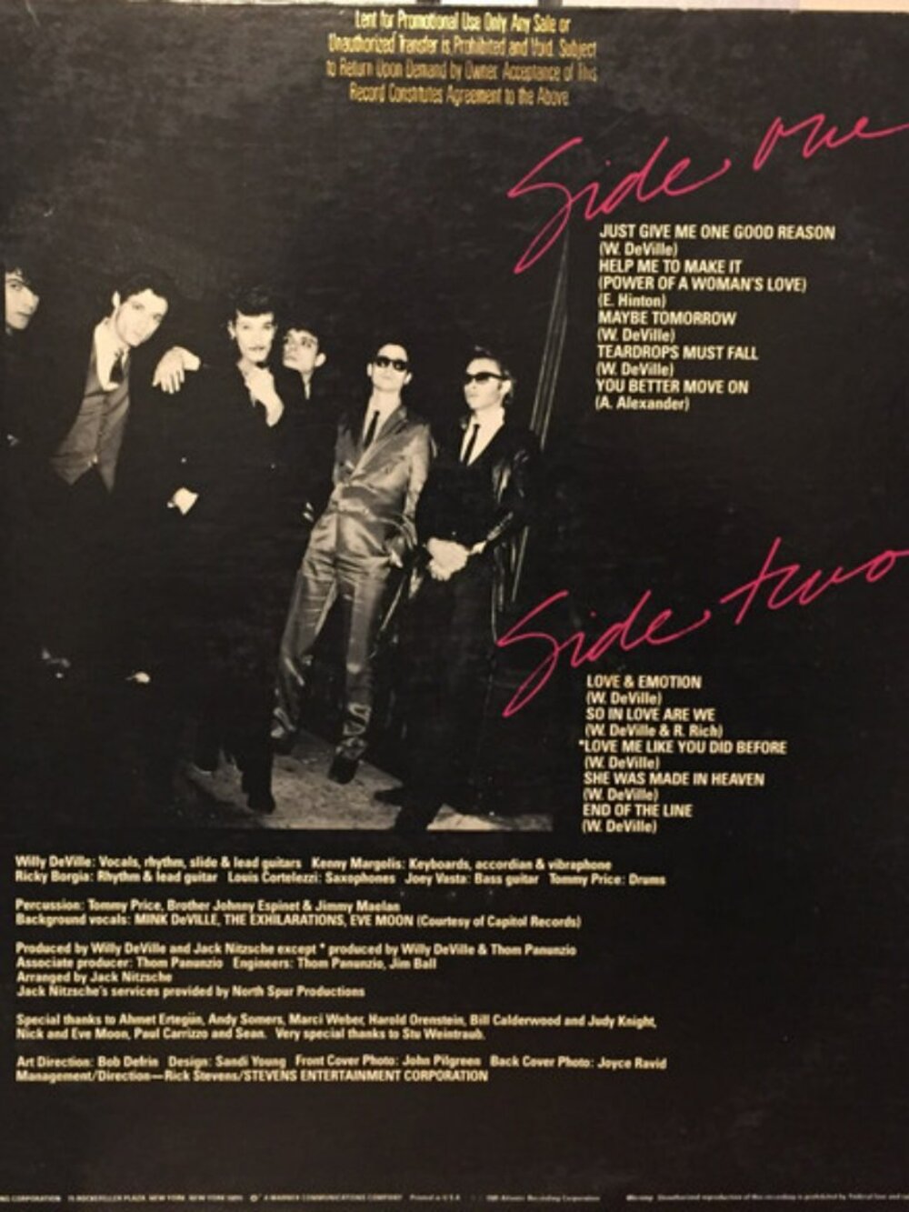 mink willy deville coup de grace 1981 promo lp - r&b soul punk rock cbgb nyc - Picture 2 of 3